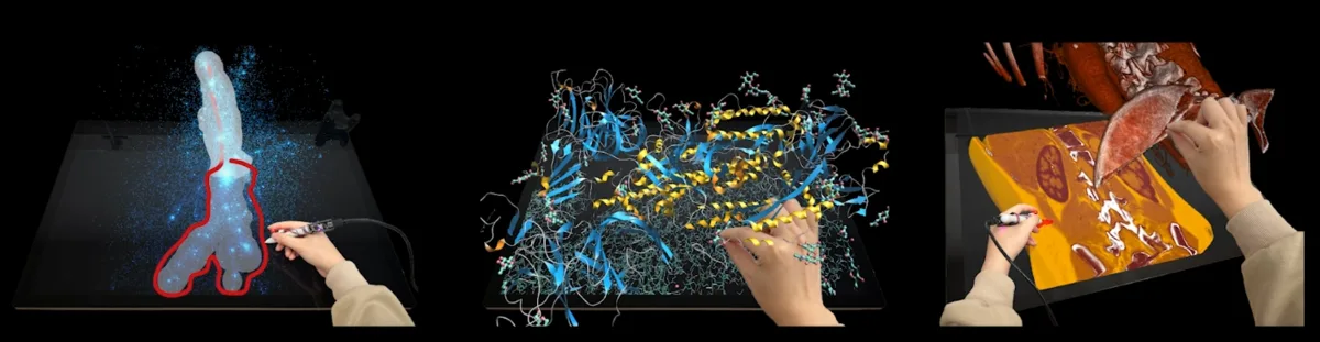 SpatialTouch: Exploring Spatial Data Visualizations in Cross-reality